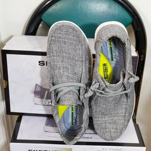 Skechers men slip-on Canvas shoes gray - Picture 9 of 10